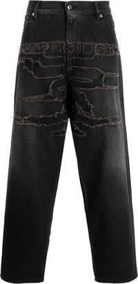 Paris' Best patch wide-leg jeans-AA