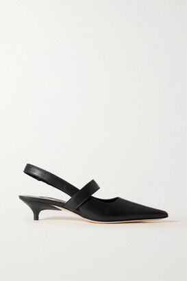 Shirley Leather Slingback Pumps - Black