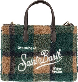 Logo Embroidered Checked Tote Bag-AA