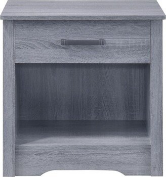 Passion Furniture Hudson 1-Drawer Gray Nightstand (23 in. H x 18 in. W x 22 in. L)