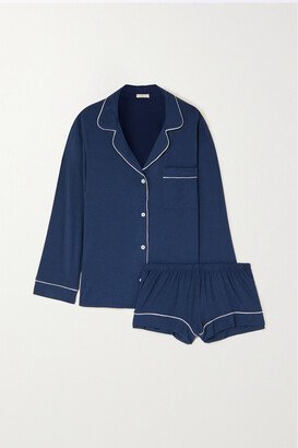 Gisele Stretch-modal Pajama Set - Blue-AA