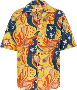 X No Vacancy Inn Galactic Paradise Printed Poplin Bowling Shirt