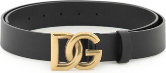 Lux Leather Belt With Crossed Logo-AA