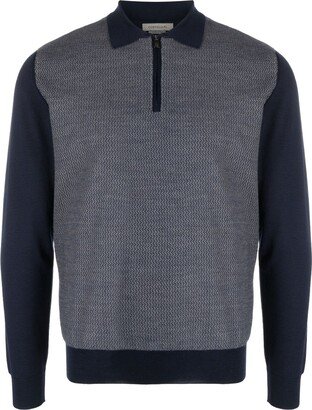 Zigzag-Pattern Half-Zip Jumper