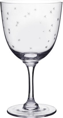 The Vintage List Six Hand-Engraved Crystal Wine Glasses With Stars Design