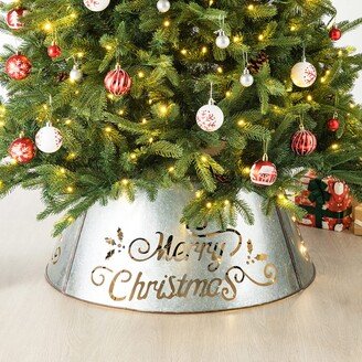 Lighted Diecut Metal Christmas Tree Collar