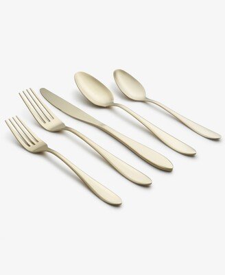 Delia Champagne Satin 20-Piece Flatware Set, Service for 4