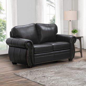 Richfield Brown Top Grain Leather Loveseat