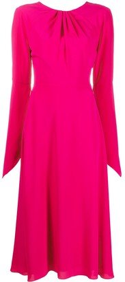 Gathered Cutout Midi Dress