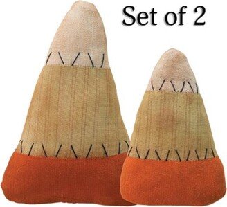 Set 2 - Lg. Primitive Fabric Stitched Candy Corn Bowl Fillers Fall Decor