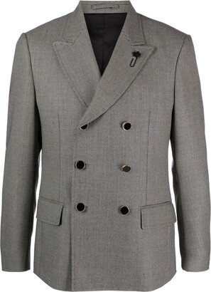 Micro-Dot Wool Blazer