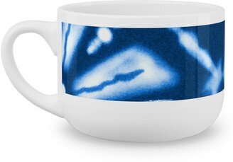 Mugs: Shibori Flowers Latte Mug, White, 25Oz, Blue