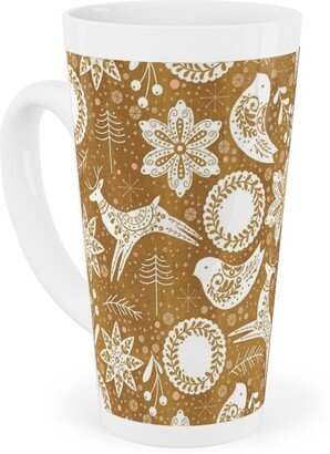 Mugs: Gingerbread Forest - Brown Tall Latte Mug, 17Oz, Brown