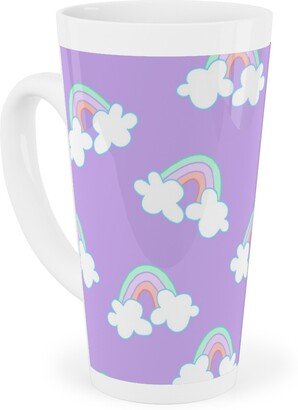 Mugs: Nicola Unicorn Rainbows Tall Latte Mug, 17Oz, Purple