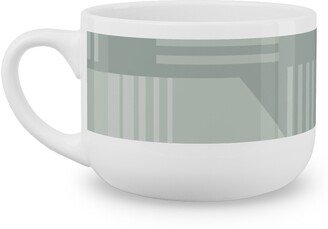 Mugs: Ovals And Arrows - Neutral Sage Latte Mug, White, 25Oz, Green