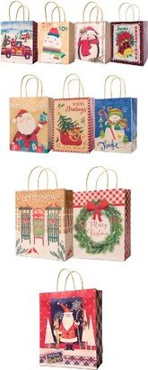 The Lindy Bowman Company Lindy Bowman Pack of 10 Assorted Christmas Gift Bags with Handle