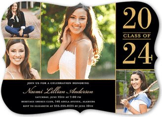 Graduation Invitations: Proud Moment Graduation Invitation, Black, Matte, Signature Smooth Cardstock, Bracket