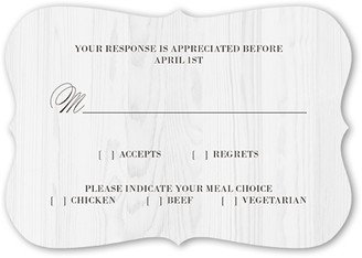 Rsvp Cards: Gradient Wood Wedding Response Card, White, Signature Smooth Cardstock, Bracket