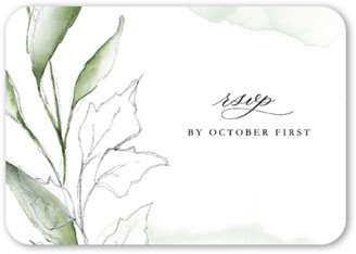 Rsvp Cards: Pictorial Petals Wedding Response Card, Green, Signature Smooth Cardstock, Rounded