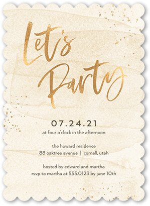 Everyday Party Invitations: Confetti Bash Party Invitation, White, 5X7, Matte, Signature Smooth Cardstock, Scallop