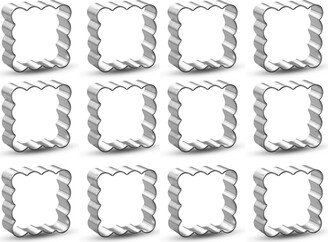 1 Dozen 12 Mini Fluted Square 1.5'' Cookie Cutters Wedding Favors Party Gifts Metal