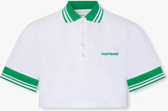 HALFBOY Cropped Polo Shirt With Logo - White