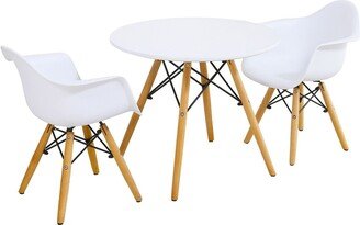 3 Piece Kids Modern Round Table Chair Set - 23.5