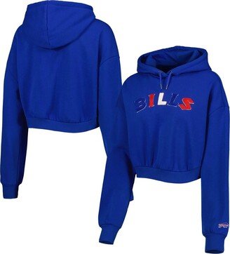 Women's The Wild Collective Royal Buffalo Bills Cropped Pullover Hoodie