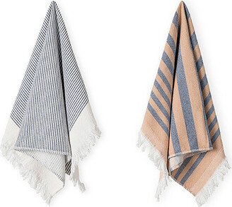 Set of 2 Casafina Terry Stripe Kitchen Towels