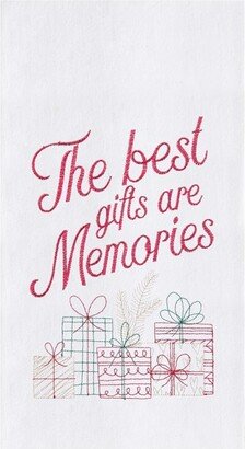 Gifts Are Memories Embroidered Flour Sack Cotton Kitchen Towel