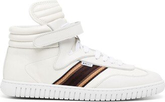 Side-Stripe Leather High-Top Sneakers