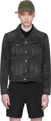 Black Aged Denim Jacket