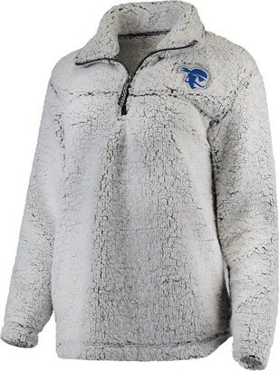 Boxercraft Women's Gray Seton Hall Pirates Sherpa Super-Soft Quarter-Zip Pullover Jacket