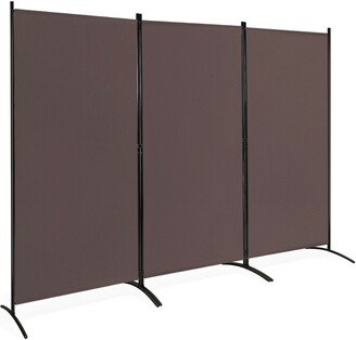 3-Panel Room Divider Folding Privacy Partition Screen for Office Room-Brown - 33