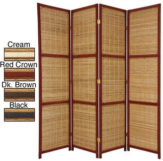Handmade 6' Woven Wood Accent Room Divider