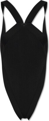 Bodysuit With Denuded Shoulders - Black