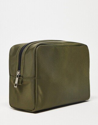 medium size nylon washbag in khaki