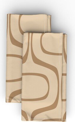 Cloth Napkins: Shelter Island Modern - Neutral Cloth Napkin, Longleaf Sateen Grand, Brown