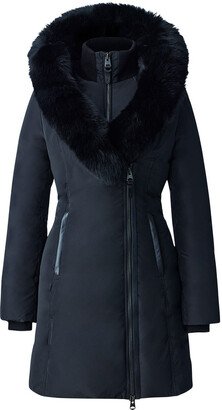 Kay Down Coat With Blue Fox Fur Signature Collar