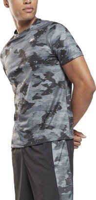 Men's Train Athletic-Fit Camouflage Tech T-Shirt - Black/Grey Camo