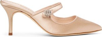 Camparimu jewel 70 nude satin mules