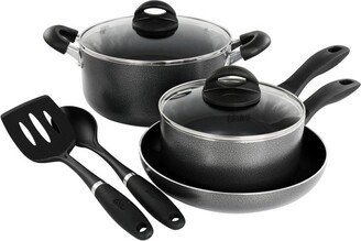 Claireborne 7 Piece Non Stick Aluminum Cookware Set in Granite Grey