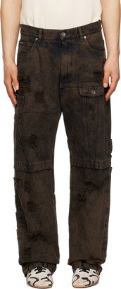 Brown Patchwork Jeans