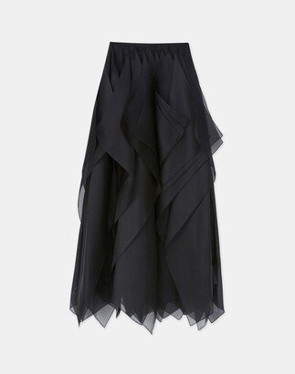 Silk Organza Layered Maxi Skirt