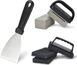 PURAVA Grill and Griddle Cleaning Accessories Set - Black