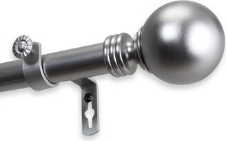 InStyleDesign Sphere 1 Inch Diameter Adjustable Curtain Rod - Satin Nickel