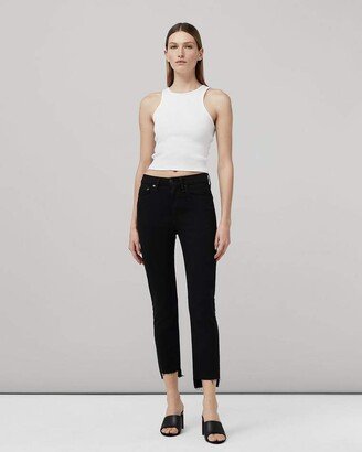 Wren Ankle Straight- Black High-Rise Stretch Jean