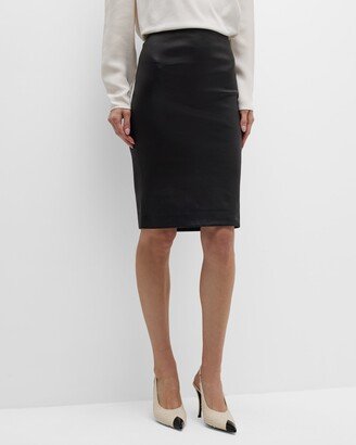 Leather Pencil Skirt-AA