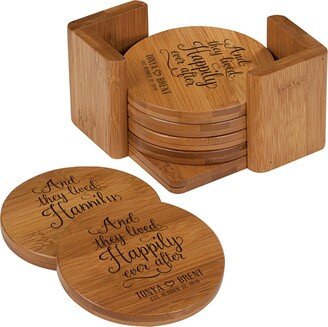 Bamboo Coasters | Wedding Coaster Personalized Set Handmade Round For Men Modern