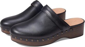 The Cecily Clog in Oiled Leather (True Black) Women's Clog/Mule Shoes